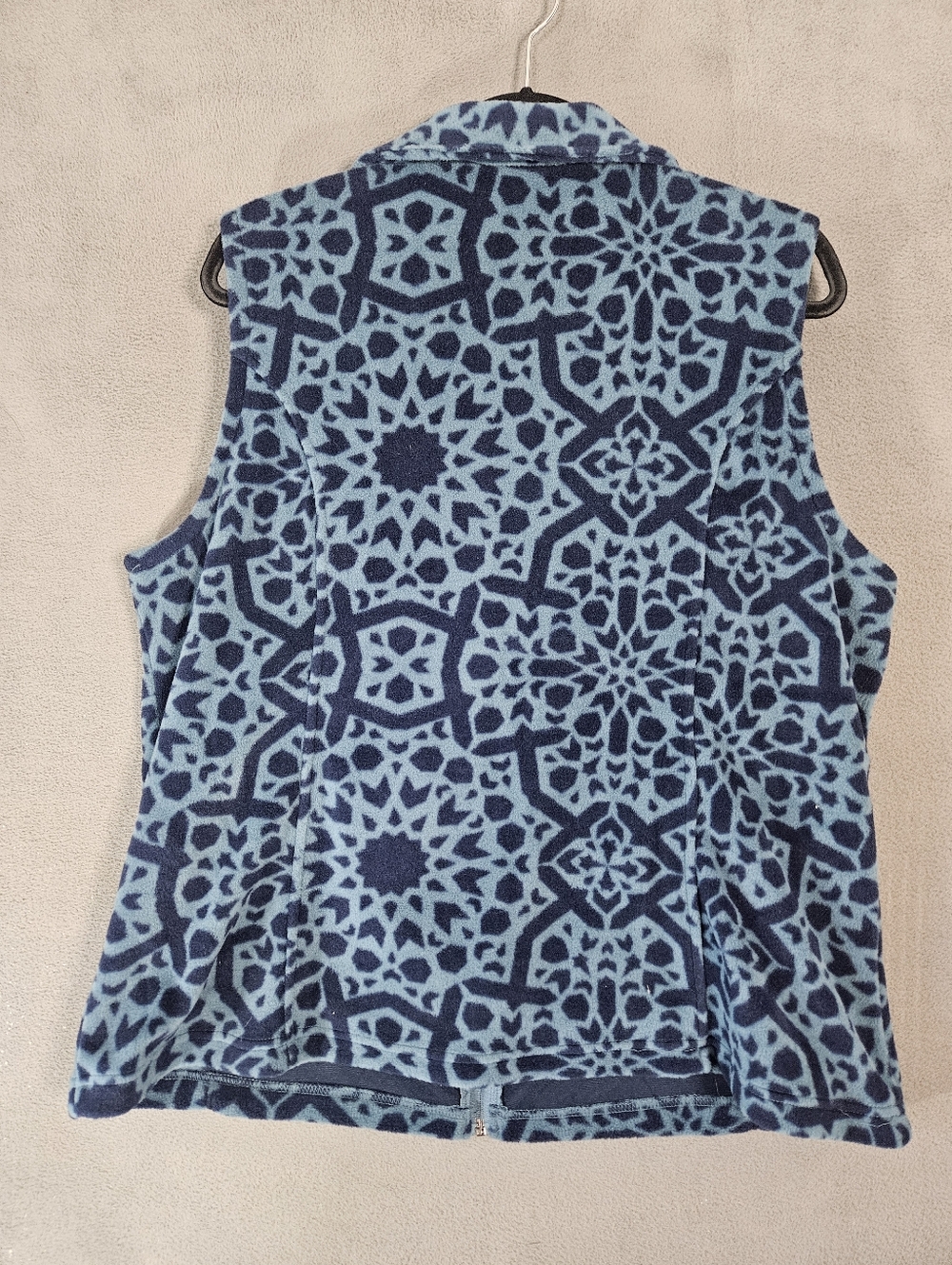 Columbia Womens Fleece Vest Plus 1X Aztec Pattern Blue Full Zip Hiking Outdoors - Picture 8 of 8